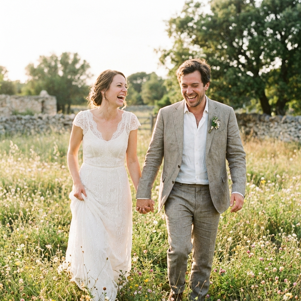 Reportage mariage authentique et joyeux cocktail extérieur Gard